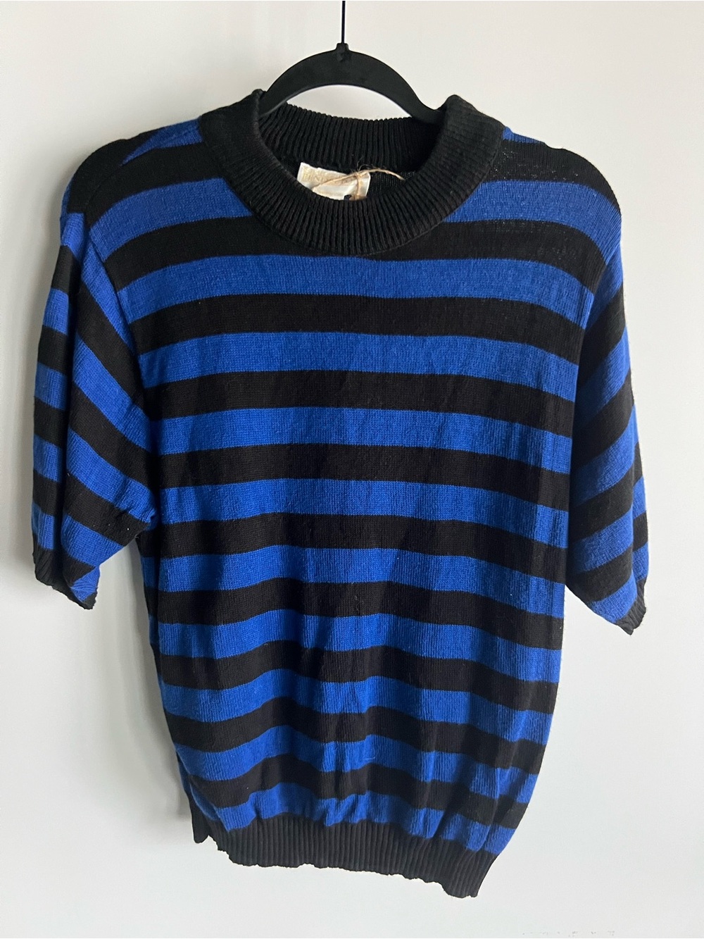 Vintage Pendleton Black and Blue Striped Men’s Crewneck Sweater